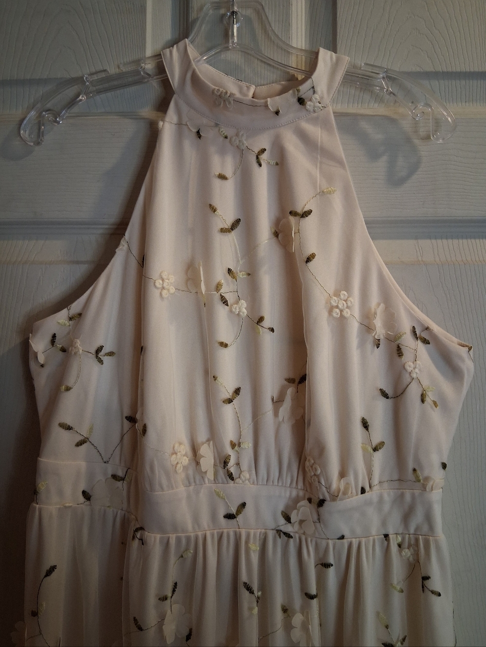 New With Tags JJs House Cream Floral Halter Maxi Dress XL